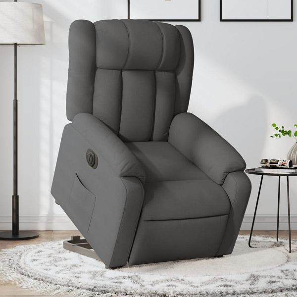 vidaXL Relaxsessel mit Aufstehhilfe Elektrisch Dunkelgrau Stoff, 3205341