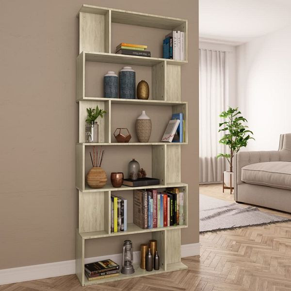 vidaXL Bücherregal/Raumteiler Sonoma-Eiche 80x24x192 cm Holzwerkstoff, 800093