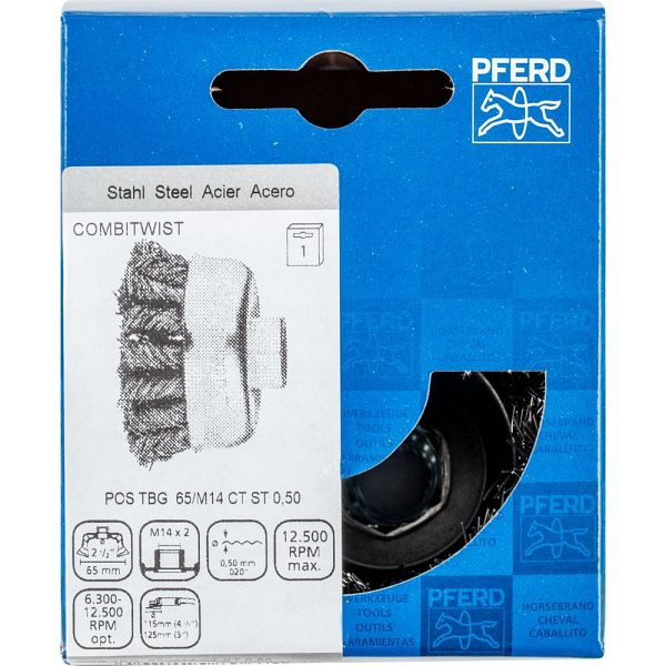 Pferd Topfbürste mit Gewinde, gezopft POS TBG 65/M14 CT ST 0,50, 43305051