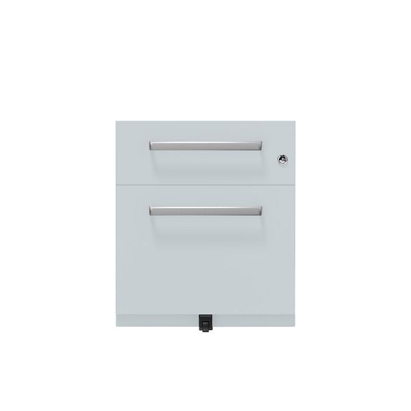 Bisley Rollcontainer Note™, 2 Schubladen, Tiefe 775 mm, Designgriff, 145 lichtgrau antibakteriell, NWH79M7BF145