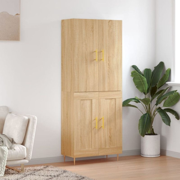 vidaXL Highboard Sonoma-Eiche 69,5x34x180 cm Holzwerkstoff, 3195782