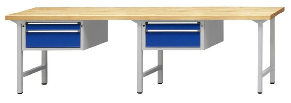 ANKE Werkbänke Kombiwerkbank, Modell 531 V, 2800 x 700 x 890 mm, RAL 7035/5010, BMP 40 mm, 411.201