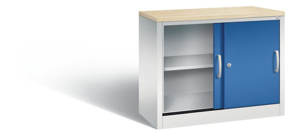 C+P Sideboard mit Schiebetüren Acurado, H720xB1000xT400mm, Farbe: Lichtgrau / Enzianblau, Bügelgriff, 2 OH, 5725-00 S10090