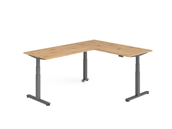 Hammerbacher Sitz-Steh-Winkeltisch 240x180cm Asteiche/Graphit, VXDSMW1916/R/G