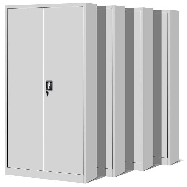 Jan Nowak Set 4x zweitüriger Schrank mit Regalen JAN H, 900 x 1950 x 400 mm, grau, C022