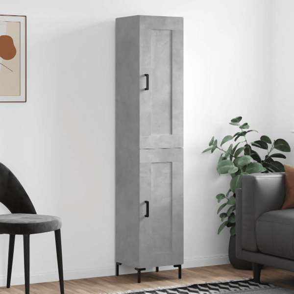 vidaXL Highboard Betongrau 34,5x34x180 cm Holzwerkstoff, 3200453