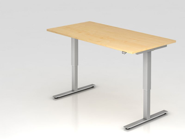 Hammerbacher Sitz-Steh-Schreibtisch elektrisch 160x80cm Ahorn, Arbeitshöhe 73 - 119 cm, VXMST16/3/S