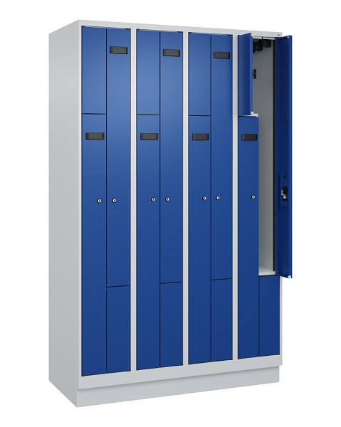 C+P Z-Spind Evolo PLUS, Sockel, 8 Fächer, 1950x1200x500mm, 7035/5010, Zylinderschloss, 049023-408 S10034