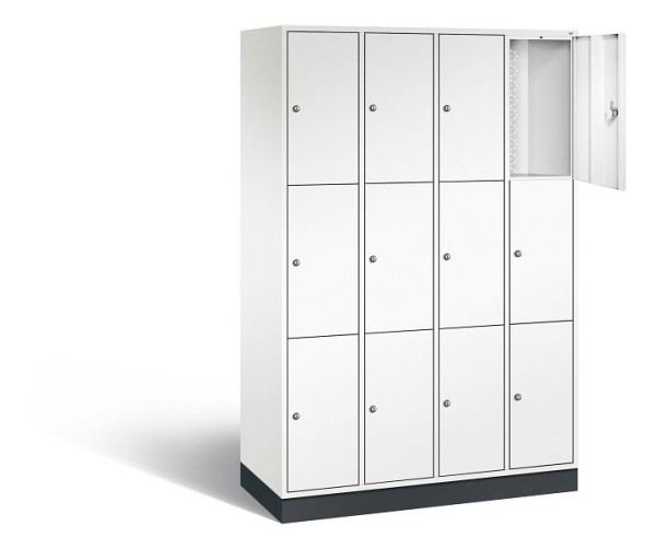 C+P Schließfachschrank Intro, H1950xB1220xT490mm, Farbe: Verkehrsweiß, 8370-401 S10074