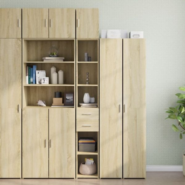 vidaXL Hochschrank Schmal Sonoma-Eiche 30x42,5x225 cm Holzwerkstoff, 3281268