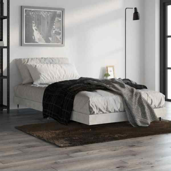 vidaXL Bettgestell Betongrau 90x190 cm Holzwerkstoff, 832201