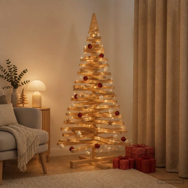 vidaXL Holz Weihnachtsbaum KOTKA 120 cm Massives Kiefernholz, 42051461