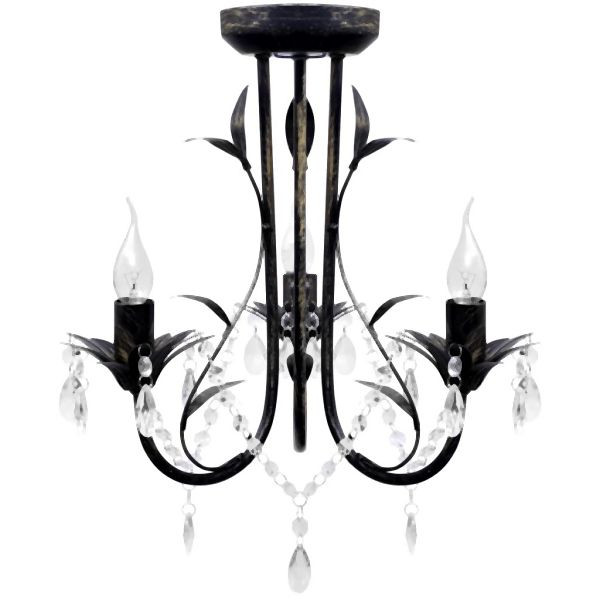 vidaXL Decknlampe Art Novau mit Kristallperlen 3 x E14, 241385