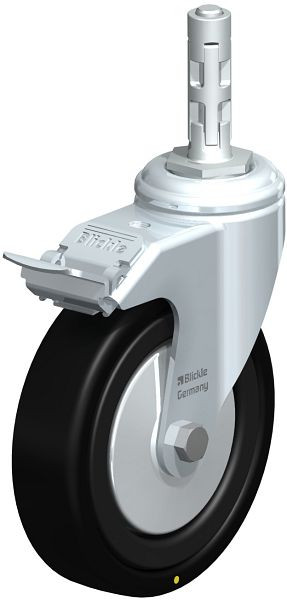 Blickle LKRA-VPA 126K-11-FI-EL-FA-E11 Apparate-Lenkrolle mit Expander & Feststeller, Vollgummi, Schwarz, 750839