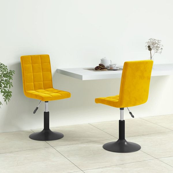 vidaXL Esszimmerstühle 2 Stk. Drehbar Senfgelb Samt, 335748