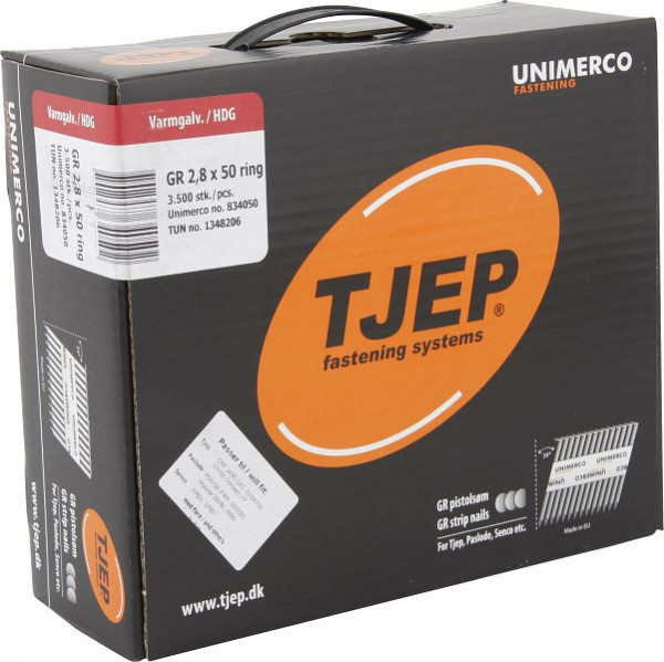 TJEP GR28/50 Rillennagel feuerverzinkt, D-Kopf Maxi-Box 3.500 Stück, GR Nägel, 834050