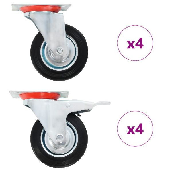 vidaXL Lenkrollen Set, Verpackungseinheit: 8 Stück 100 mm, 278016