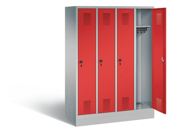 C+P Spind Evolo, H1600xB1190xT500mm, Farbe: Weißaluminium / feuerrot, 480206-40 S10085