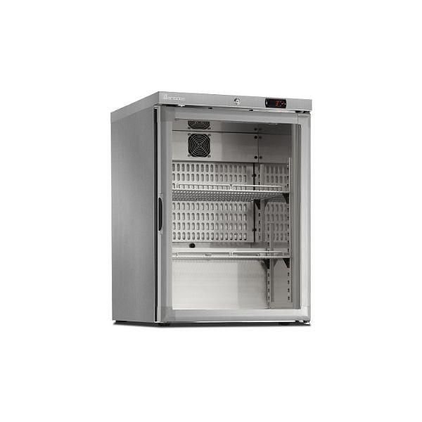 Marecos Kühlschrank mit Glastür aus Edelstahl 150 Serie, statisch gekühlt mit Ventilator, 221.124