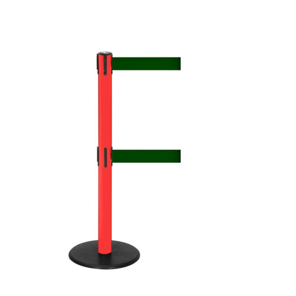 Stein HGS Personenleitsystem -P-Line Duo-, rot, dunkelgrün, mit magnetischem Gurtendstück, Gurtlänge: 2 x 2,3 m, 14149-1204