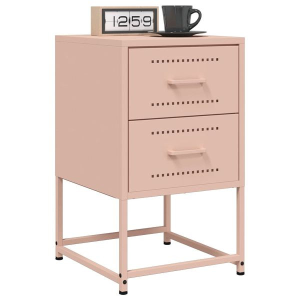 vidaXL Nachttische 2 Stück Rosa 36x39x60,5 cm Stahl, 846461