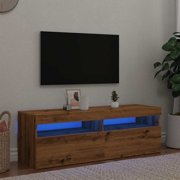 vidaXL TV-Schrank mit LED Artisan-Eiche 120x35x40 cm Holzwerkstoff, 856306