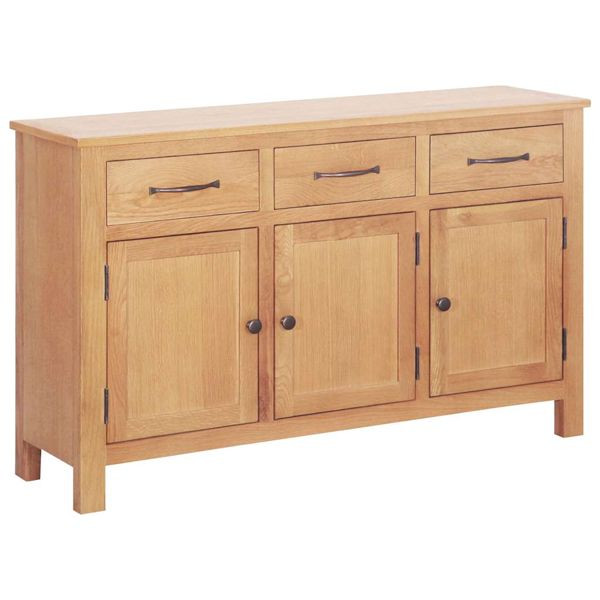 vidaXL Sideboard Braun 112 x 33,5 x 70 cm Massivholz Eiche, 247598