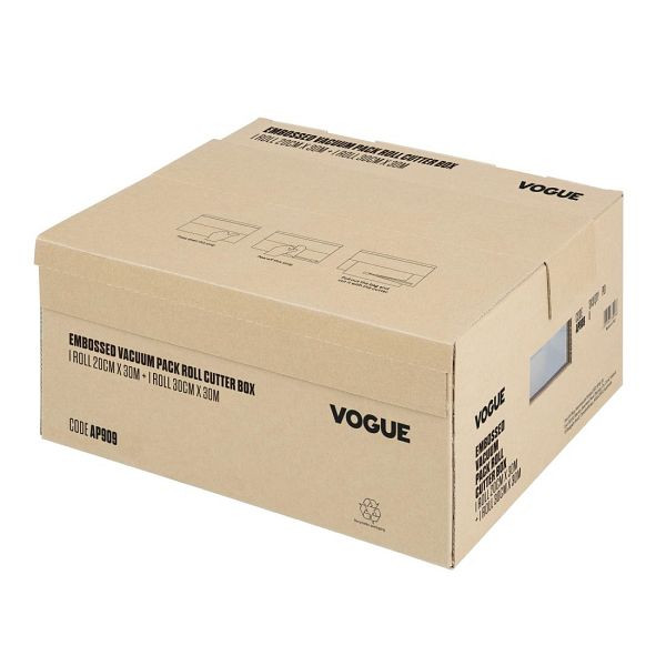 Vogue Vakuumrolle mit Cutterbox, geprägt, 200 mm und 300 mm, 2er-Set, AP909