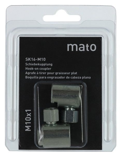 MATO Schiebekupplungen für Flachschmiernippel SK-16R8 (R1/8" / 16 mm) im Blisterpack, VE: 24 Stück, 3241643