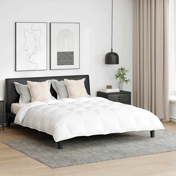 vidaXL Bettdecke Other mit Kissen 3-teilig Weiß 260 x 220 cm Daunen, 3377166