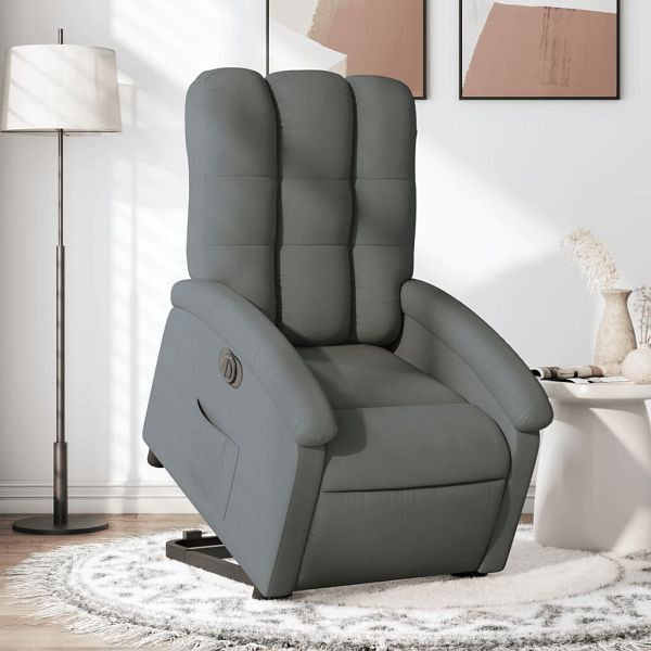 vidaXL Relaxsessel mit Aufstehhilfe Elektrisch Dunkelgrau Stoff, 3204117