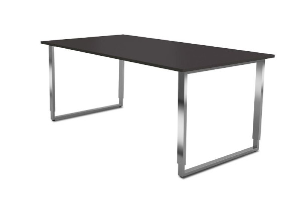 Kerkmann Höhenverstellbarer Schreibtisch mit Bügelgestell, Aveto, B 1800 x T 800 x H 680-820 mm, anthrazit, 11430413