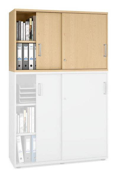 Deskin Schiebetüren-Aufsatzschrank MULTI MODUL-PRO, Buchedekor, B 1200 x H 750 x T 420 mm, 352265