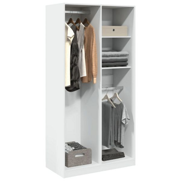 vidaXL Kleiderschrank Weiß 100x50x200 cm Holzwerkstoff, 3307765