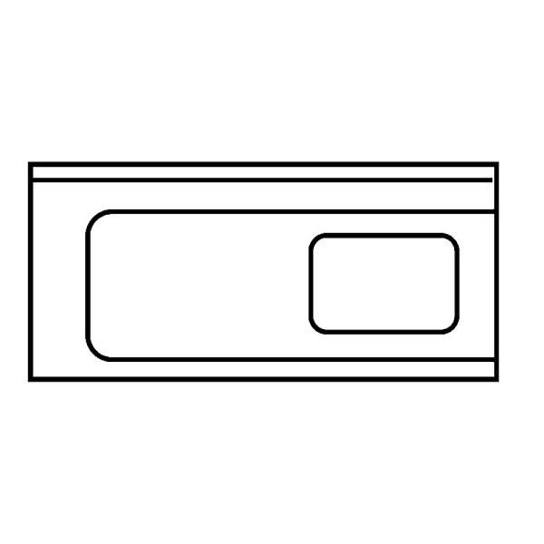 KBS Universal-Zulauftisch ohne Grundboden, 120cm Anbau links, Becken rechts, mit AK, 20390010