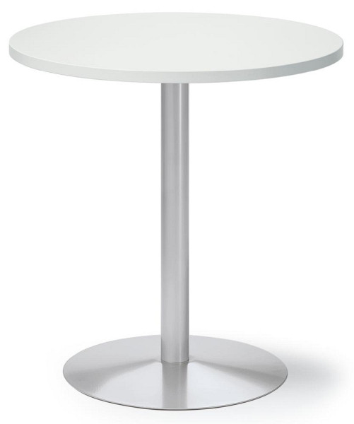 Deskin Besprechungs- und Konferenztisch MODUL, Platte Dekor Weiß, Gestell Alusilber RAL 9006, Durchmesser 700 mm, H 720 mm, 278721