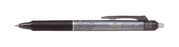 PILOT Tintenroller FriXion Clicker - 0,3 mm, schwarz, radierbar, BLRT-FR5-B