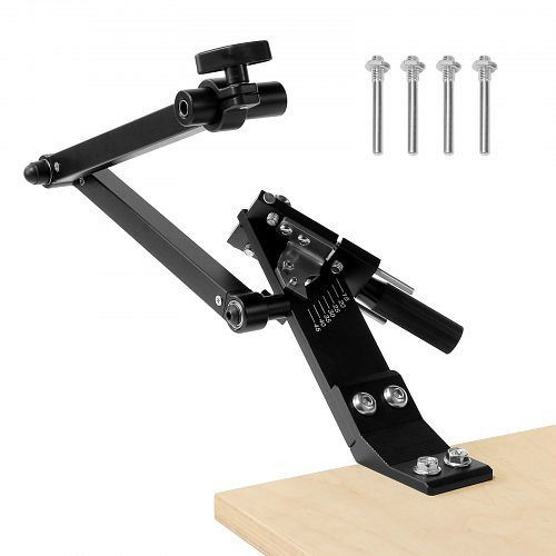 VEVOR Rasenmäher Klingenschärfer 15°-45° verstellbar, mit 4 Adapterstiften, Kugellager, 25 mm Griff, für Winkelschleifer, GCDPJJ1545MY5H0TG001V0