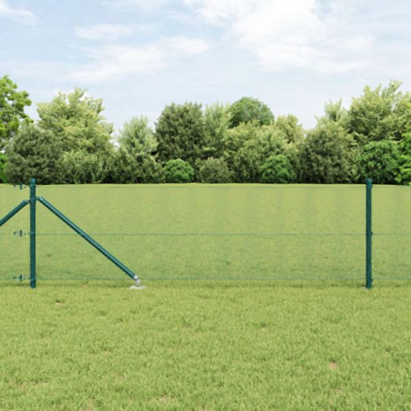 vidaXL Grüner Stahldrahtzaun mit 7 Spike-Posts 0,4 x 10 m, 3352029