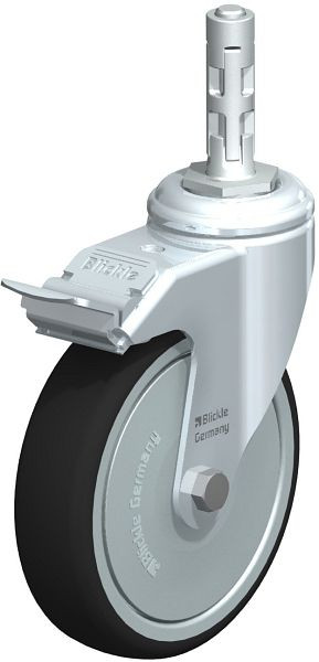 Blickle LKRA-PATH 126K-11-FI-FK-E11 Apparate-Lenkrolle mit Expander & Feststeller, Thermoplastisches Polyurethan, Grau, 848881