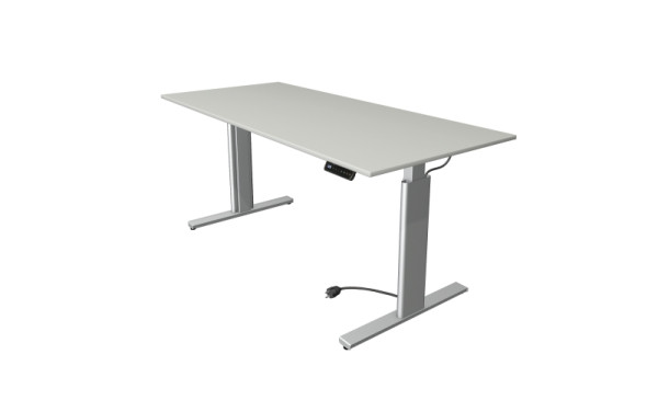 Kerkmann Sitz-/Stehtisch Move 3 silber, B 1800 x T 800 mm, elektrisch höhenverstellbar von 720-1200 mm, lichtgrau, (Montage), 10233111-1