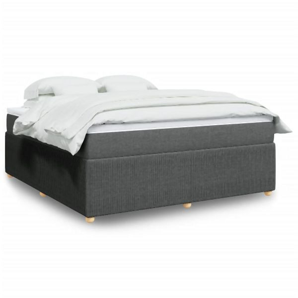 vidaXL Boxspringbett mit Matratze Dunkelgrau 180x200 cm Stoff, 3285589