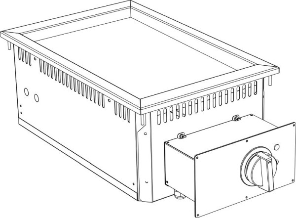 KBS Elektro Grillplatte Grillfläche glatt verchromt Drop In 700 Breite 400mm, 10412502