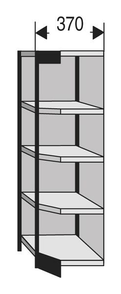 Kerkmann Büro-Regal Progress 2000, T 400 x H 1900 mm, schwarz/lichtgrau, 50228215