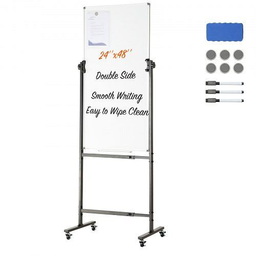 VEVOR Rollendes Magnetisches Whiteboard 611 x 1220 mm, Höhenverstellbares Tragbares Whiteboard mit Ständer, BBYCDL2448ABSEKQAV0