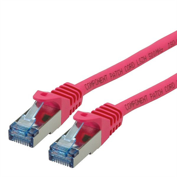 ROLINE Patchkabel Kategorie 6A S/FTP (PiMF), Component Level, LSOH, pink, 20 m, 21.15.2899
