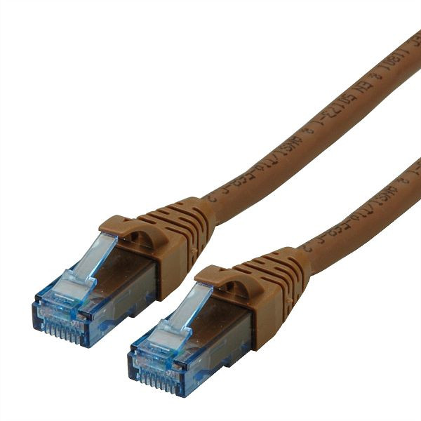 ROLINE Patchkabel Kategorie 6A UTP, Component Level, LSOH, braun, 5 m, 21.15.2785