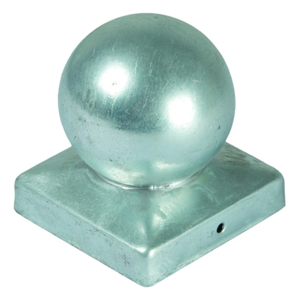 T&J Pfostenabdeckung aus Metall 9 x 9 cm, Kugel Feuerverzinkt, 17515