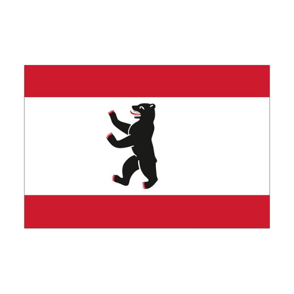 Stein HGS Landesflagge Berlin, 200 x 335 cm (Querformat), mit Seil und Schlaufe, FlagTop 110 g/m², für Fahnenmasten ab 8 m, ohne Hohlsaum, 26206