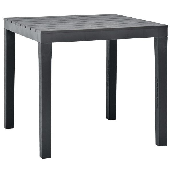 vidaXL Gartentisch Anthrazit 78x78x72 cm Kunststoff, 48784